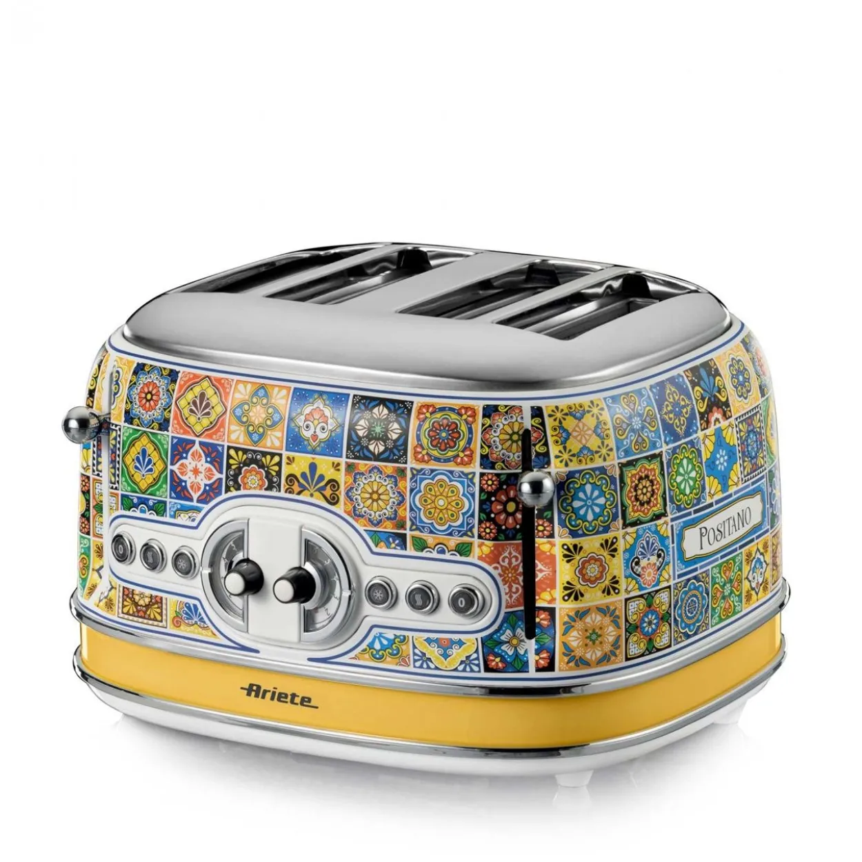 Ariete 4-Schlitz-Toaster Positano (mehrfarbig, 1.630 Watt, für 4 Scheiben Toast)
