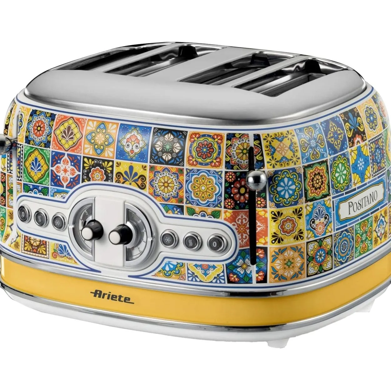 Ariete 4-Schlitz-Toaster Positano (mehrfarbig, 1.630 Watt, für 4 Scheiben Toast)