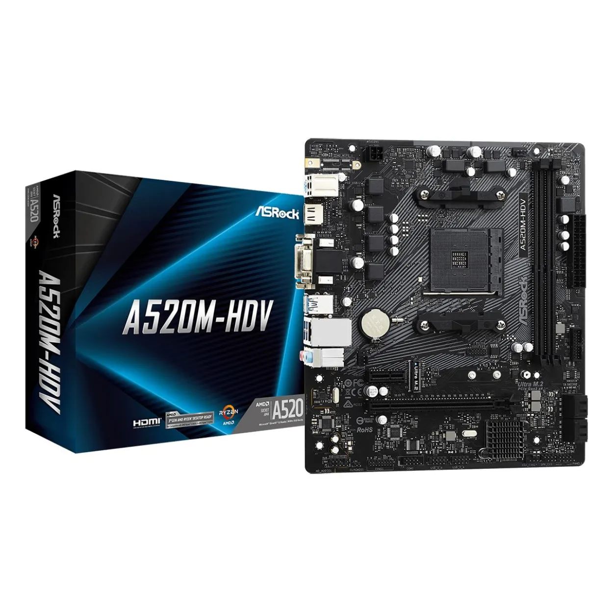 ASRock A520M-HDV AMD A520M So.AM4 Dual Channel DDR4 µATX Retail