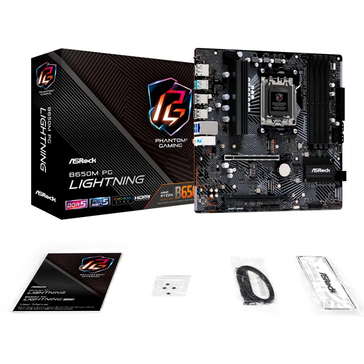 ASRock B650M PG Lightning AMD B650 So.AM5 DDR mATX Retail