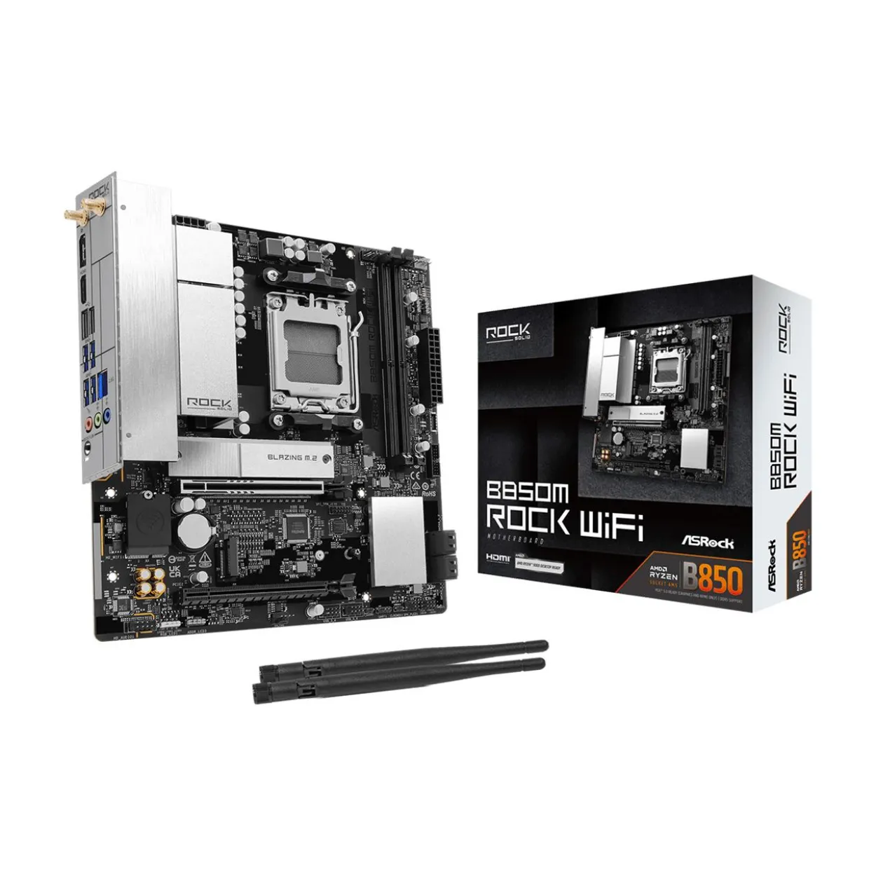 ASRock B850M Rock WiFi AMD B850 So.AM5 DDR5 µATX Retail
