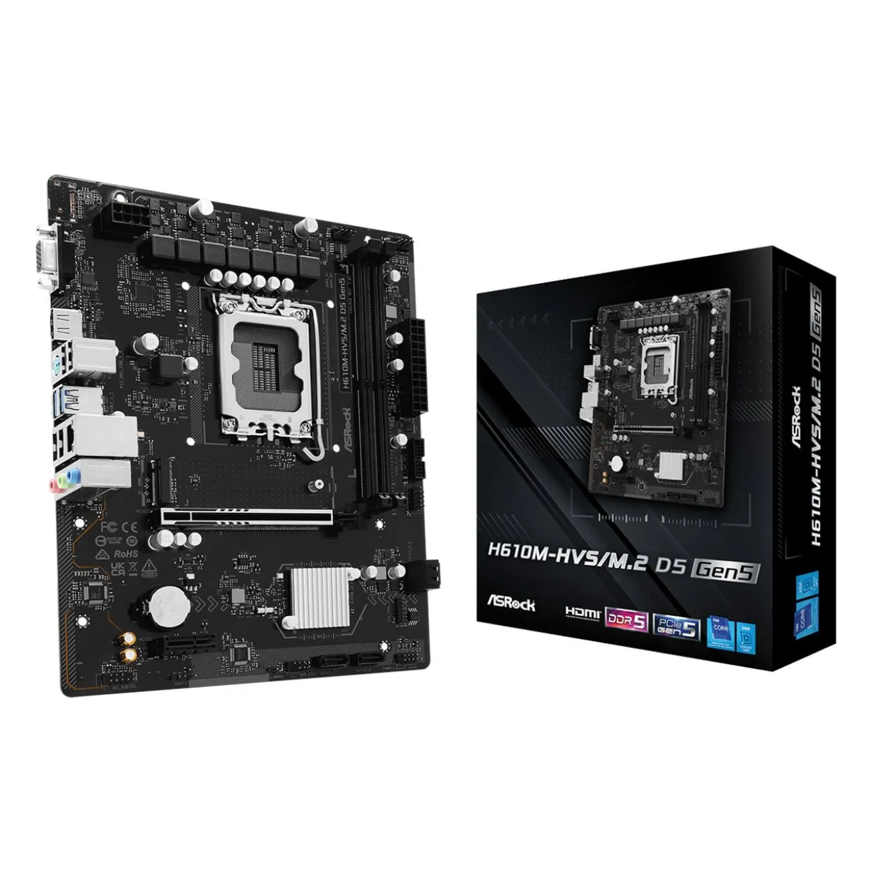 ASRock H610M-HVS/M.2 D5 Gen5 Intel H610 So. 1700 DDR5 µATX Retail