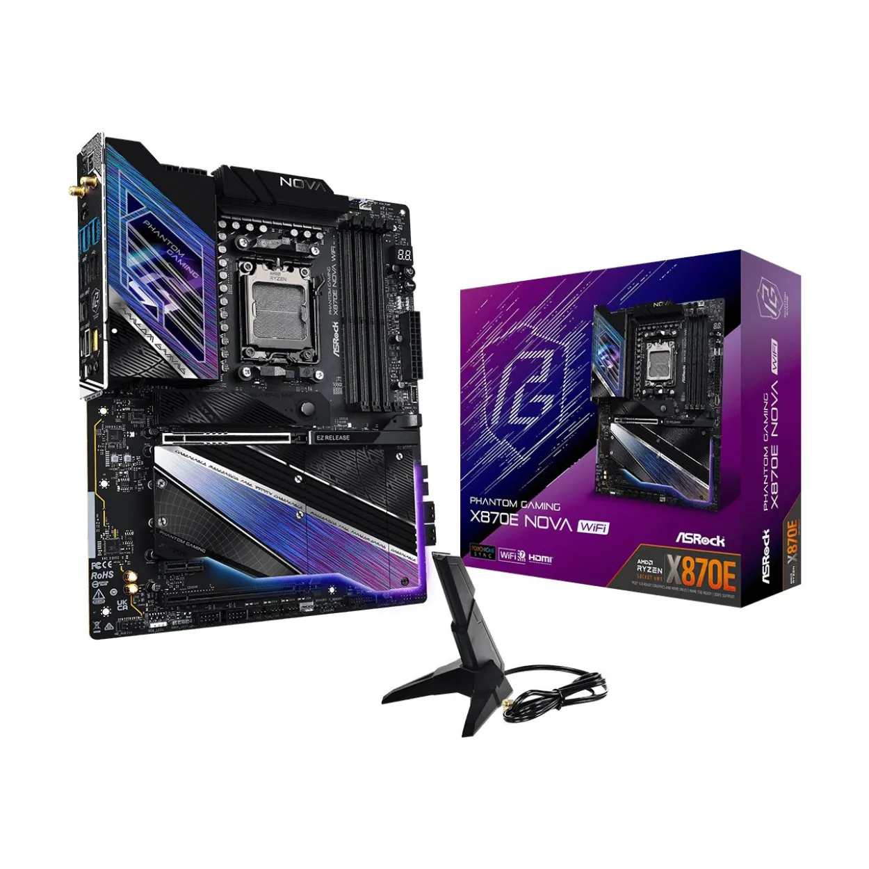 ASRock Phantom Gaming Nova WiFi AMD X870E So.AM5 DDR5 ATX Retail
