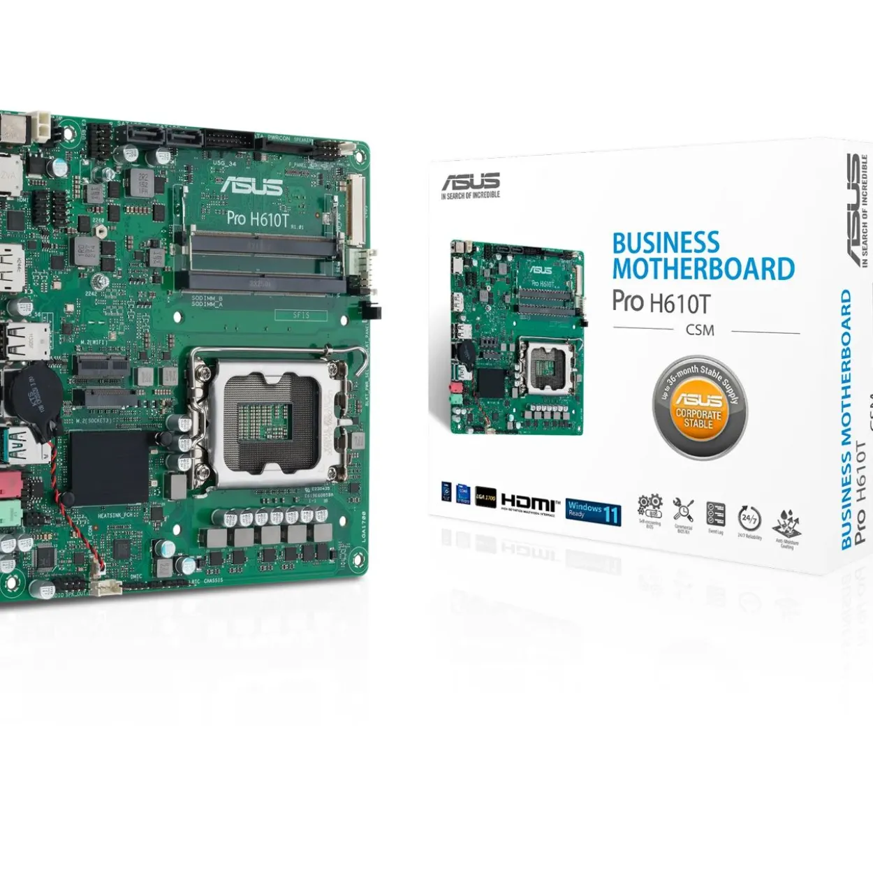 Asus Pro H610T-CSM Intel H610 So.1700 DDR5 Thin Mini-ITX Retail