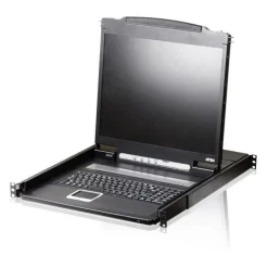 ATEN CL1000N DE Single Rail 19"-LCD-Konsole, 19" 1HE, DE-Layout (PS/2-USB, VGA)