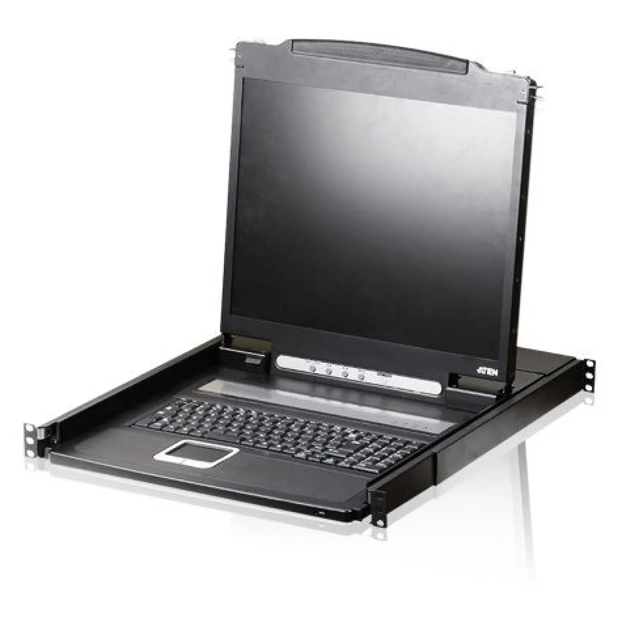 ATEN CL1000N DE Single Rail 19"-LCD-Konsole, 19" 1HE, DE-Layout (PS/2-USB, VGA)