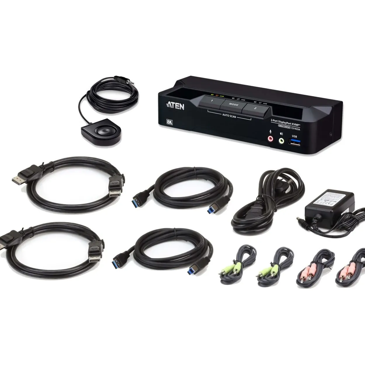 ATEN CS1922A KVMP-Switch 2-fach, DisplayPort, USB 3.0, 8K