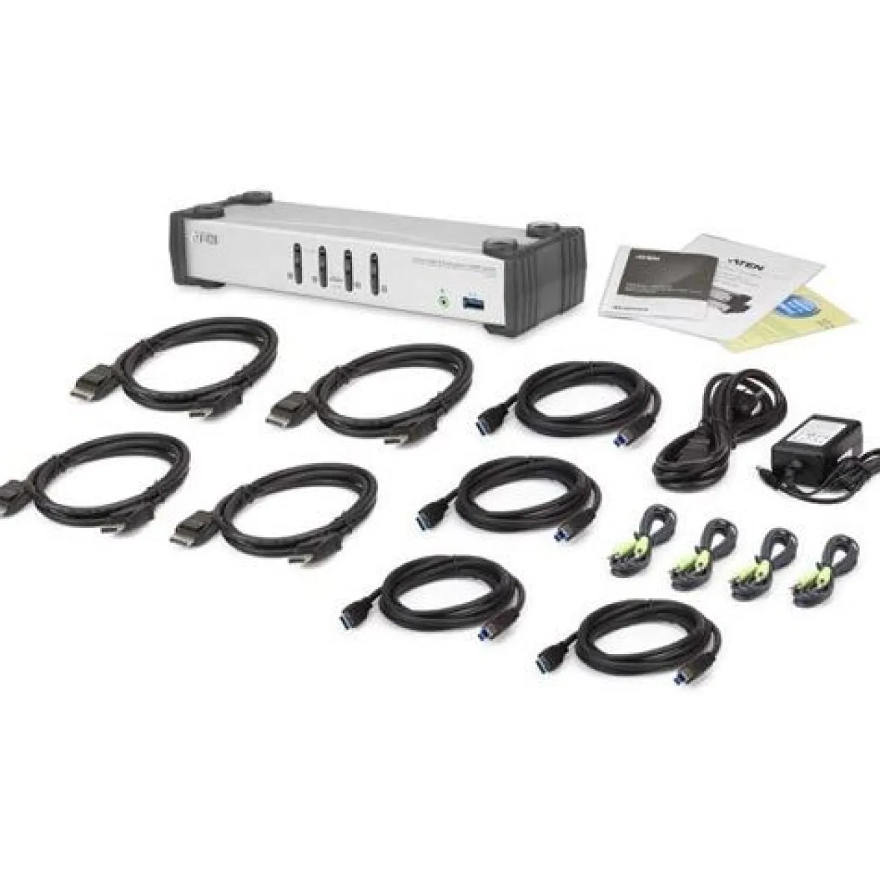 ATEN Technology CS1914 KVMP-Switch 4-fach, DisplayPort, USB 3.0, für 4 Displays, UHD