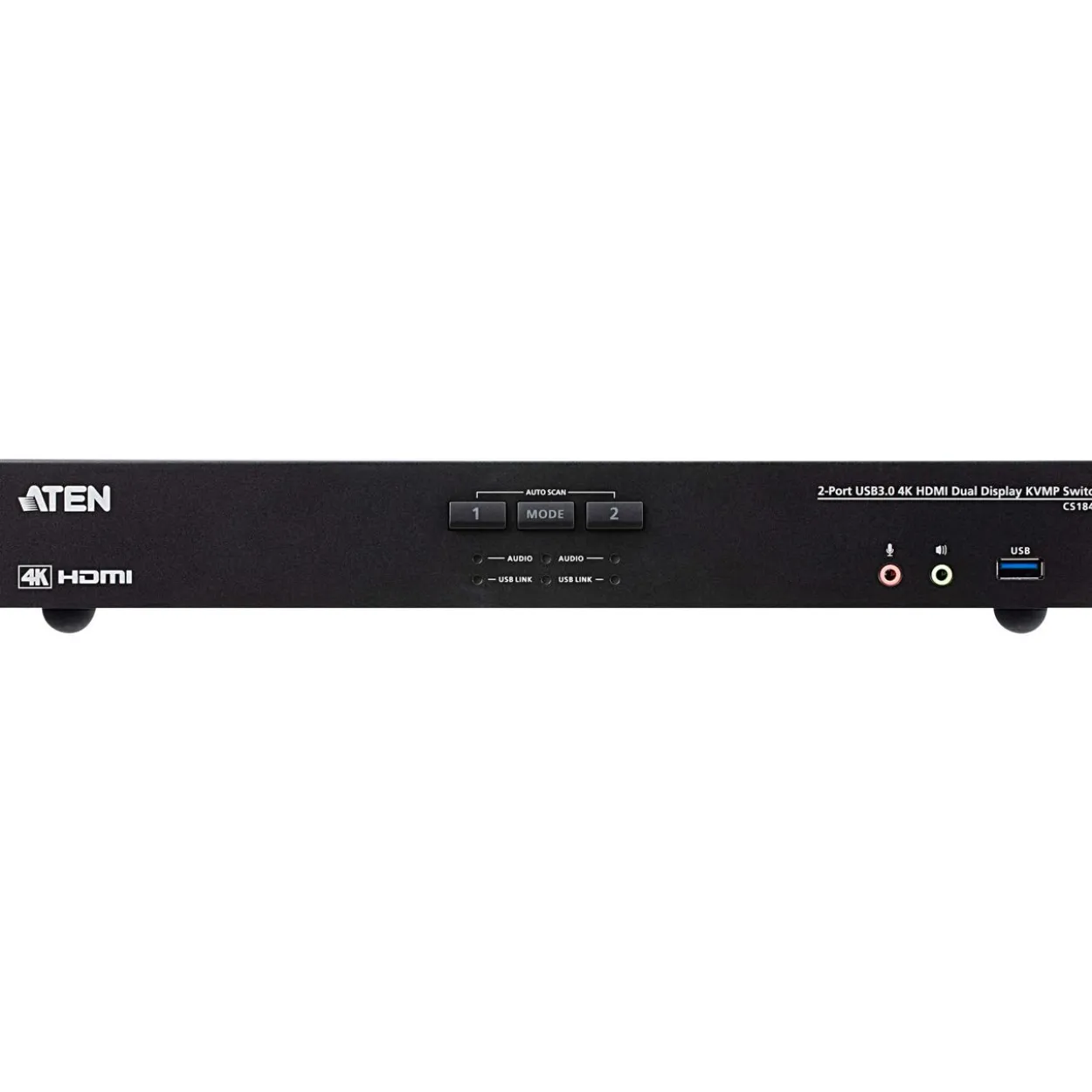 ATEN Technology CS1842 KVMP-Switch 2-fach, 4K HDMI, Dual Display, USB 3.0, Audio