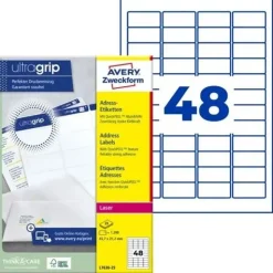 AVERY Zweckform 1.200 Adressetiketten L7636-25 weiß 45,7 x 21,2 mm