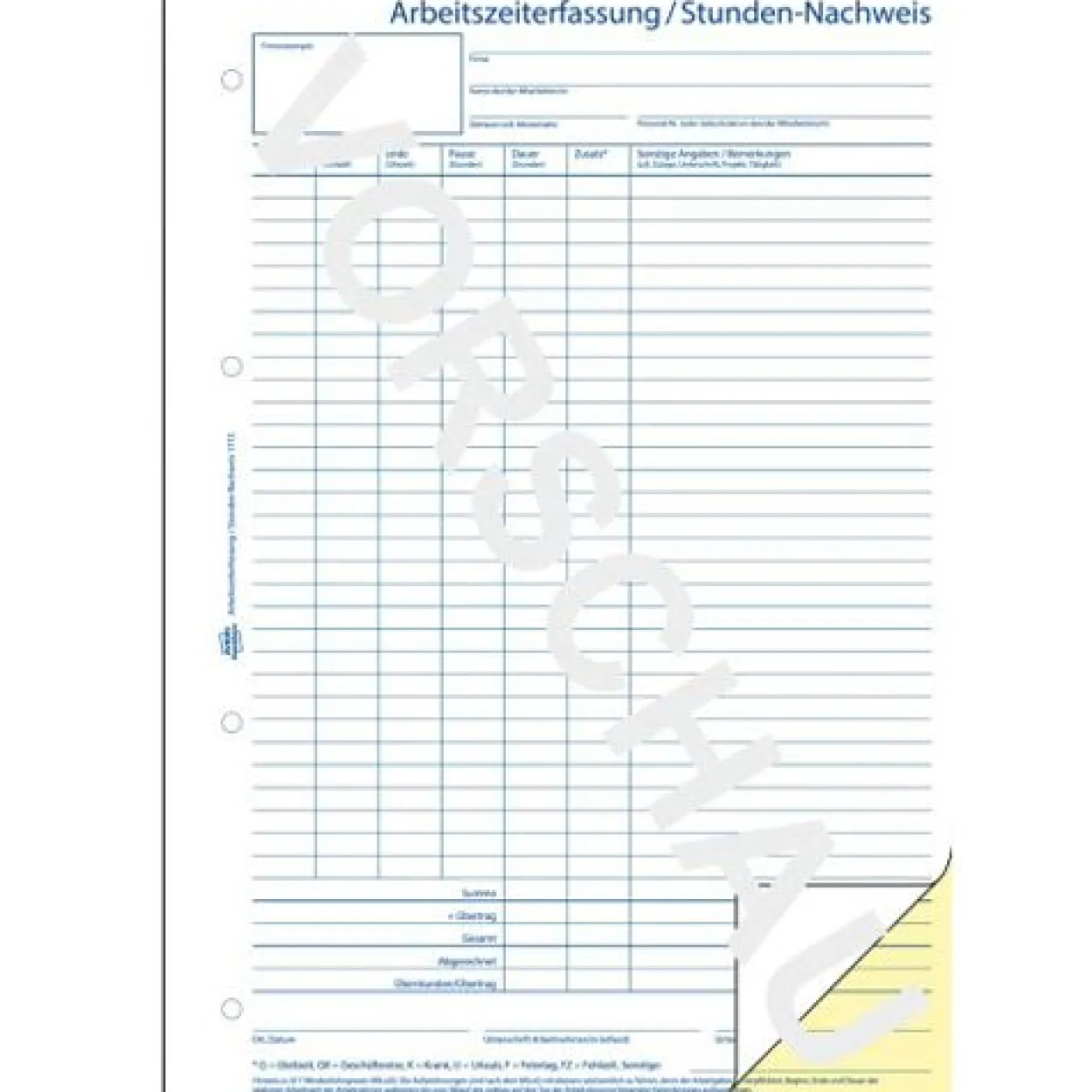 AVERY Zweckform Arbeitszeiterfassung/Stunden-Nachweis Formularbuch 1773