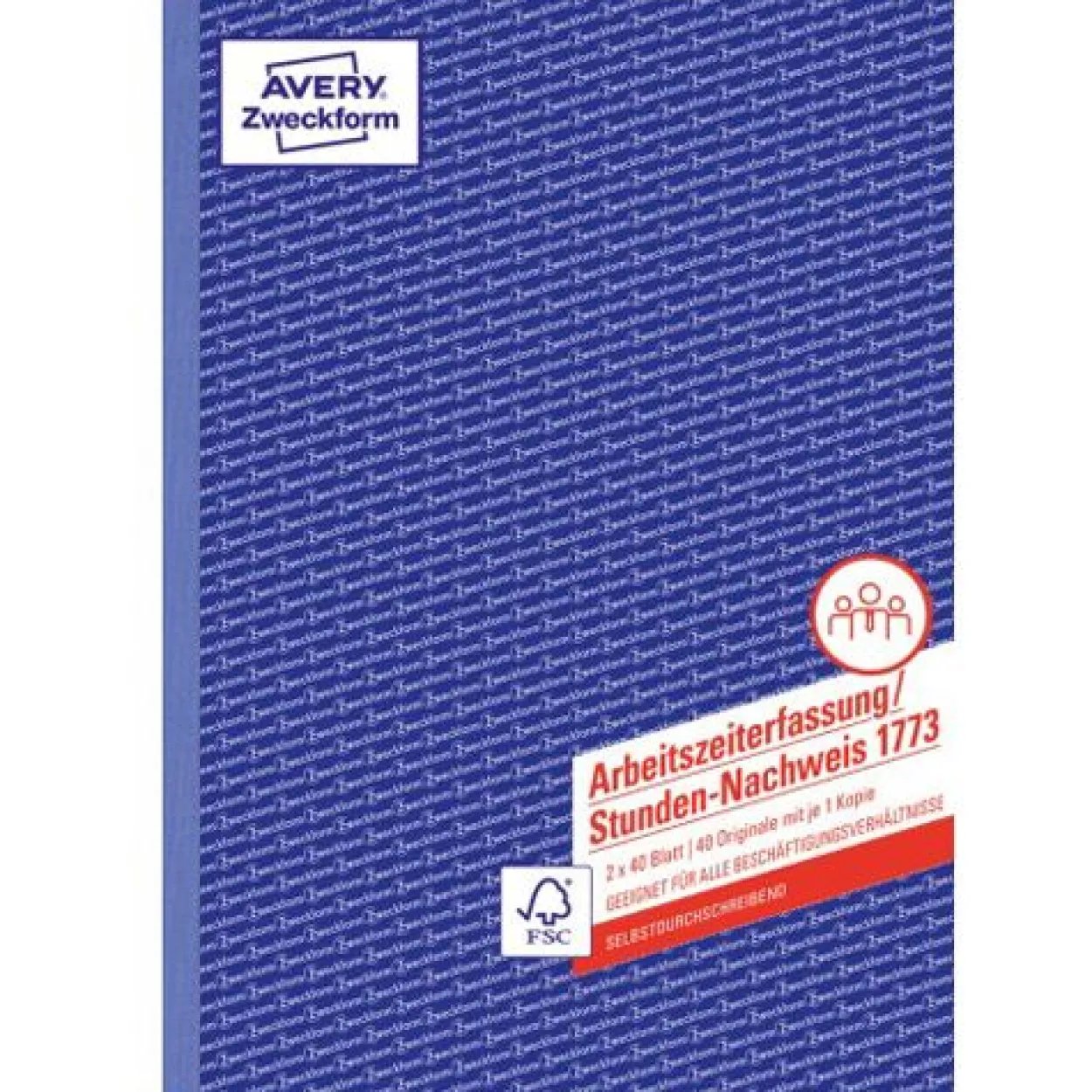 AVERY Zweckform Arbeitszeiterfassung/Stunden-Nachweis Formularbuch 1773