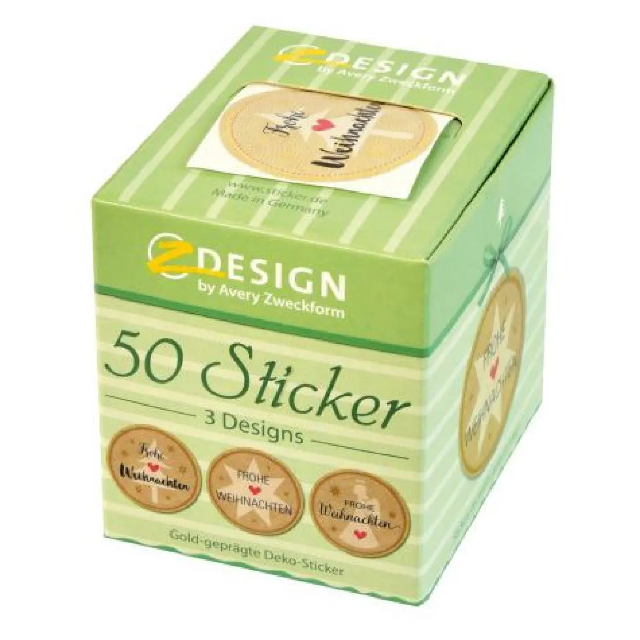 AVERY Zweckform Aufkleber Frohe Weihnachten, braun, 50 Etiketten