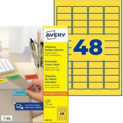 AVERY Zweckform 960 Etiketten L6041-20 gelb 45,7 x 21,2 mm