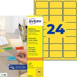 AVERY Zweckform 480 Etiketten L6035-20 gelb 63,5 x 33,9 mm