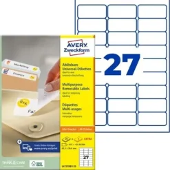 AVERY Zweckform 810 Etiketten L4737REV-25 weiß 63,5 x 29,6 mm