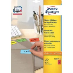 AVERY Zweckform 960 Etiketten L6038-20 rot 45,7 x 21,2 mm