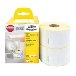 AVERY Zweckform Etikettenrollen für Etikettendrucker AS0722400 weiß, 89,0 x 36,0 mm, 2 x 260 Etiketten