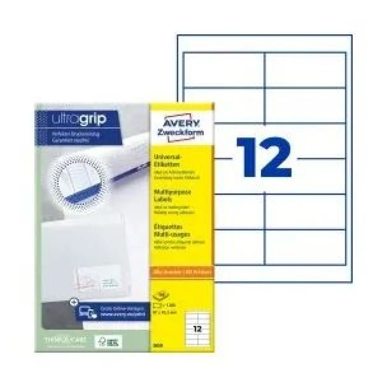 AVERY Zweckform 1.200 Etiketten 3659 weiß 97,0 x 42,3 mm