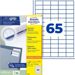 AVERY Zweckform 1.950 Etiketten 6121 weiß 38,0 x 21,2 mm