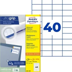 AVERY Zweckform 8.800 Etiketten 3651-200 weiß 52,5 x 29,7 mm