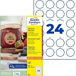 AVERY Zweckform 240 Etiketten 5084 weiß 40,8 x 40,3 mm
