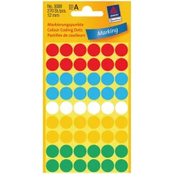 AVERY Zweckform Klebepunkte 3088 rot, weiß, grün, blau, gelb Ø 12,0 mm