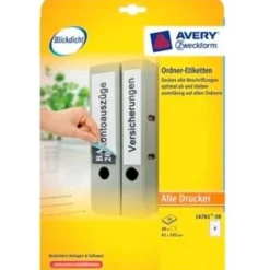 AVERY Zweckform 40 Ordneretiketten weiß