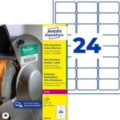AVERY Zweckform 240 resistente Folienetiketten L7912-10 weiß 63,5 x 33,9 mm