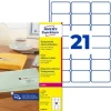 AVERY Zweckform Transparente Adress-Etiketten, 63,5 x 38,1mm Laser/Tinte 525