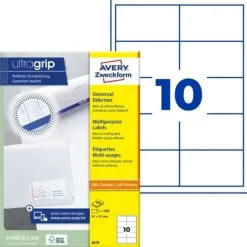 AVERY Zweckform Universal-Etiketten, 97 x 55 mm, weiß 1000