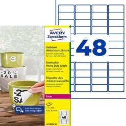 AVERY Zweckform 960 wetterfeste Folienetiketten L4778REV-20 weiß 45,7 x 21,2 mm