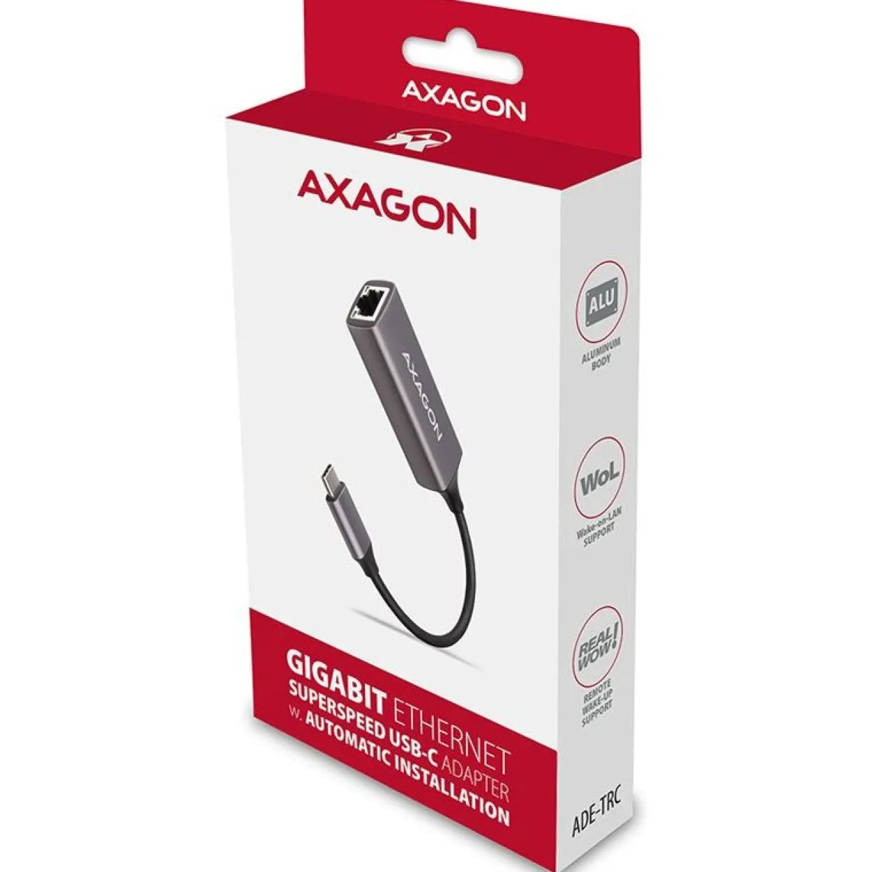AXAGON ADE-TRC Gigabit Ethernet 10/100/1000 Adapter - USB 3.1 Typ C, Titangrau