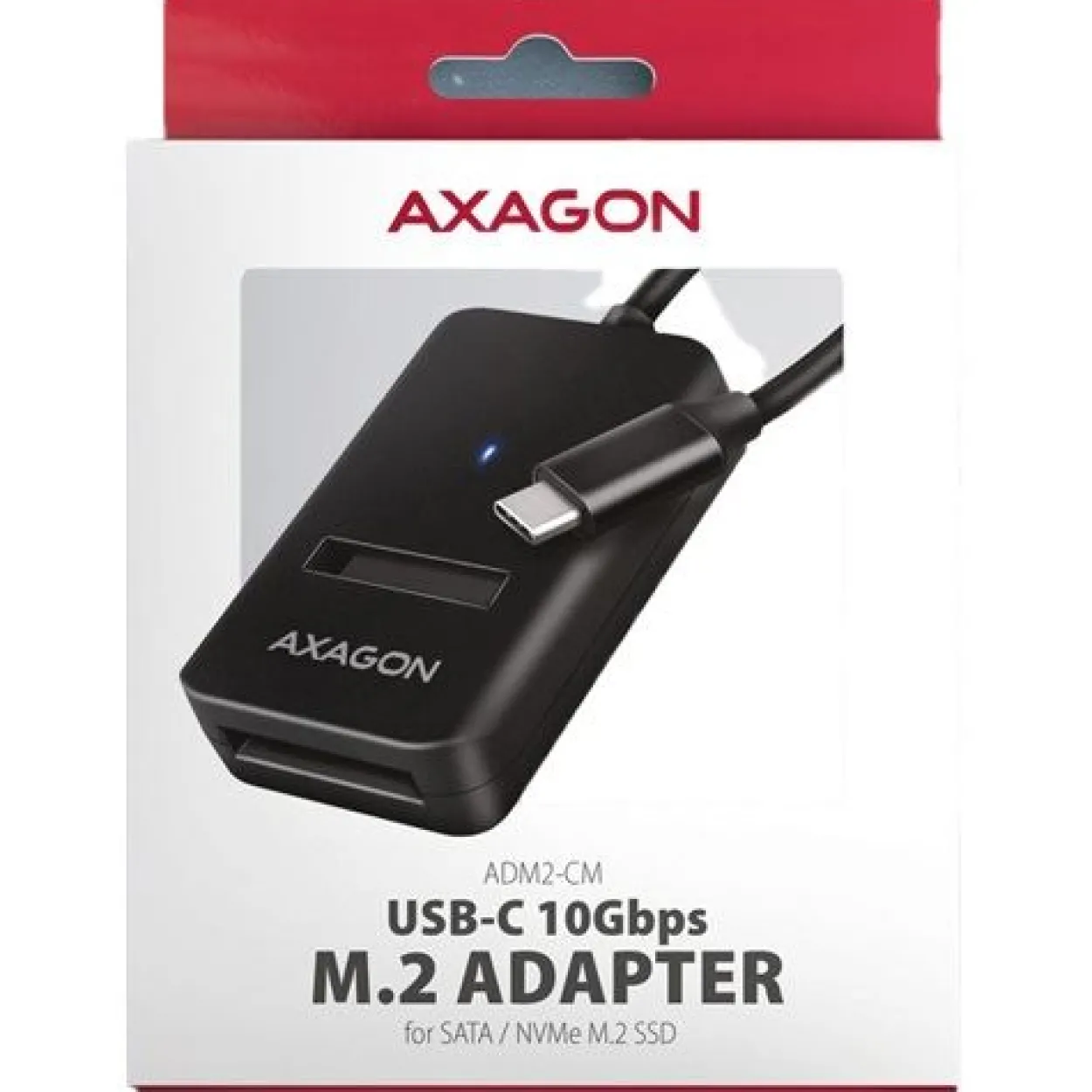 AXAGON ADM2-CM M.2-Adapter, USB-C 3.2 Gen2 - NVMe / SATA SSD