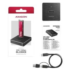 AXAGON ADSA-M2C Dual NVMe M.2 SSD-Dockingstation, USB-C 10 Gbit/s, Klonfunktion