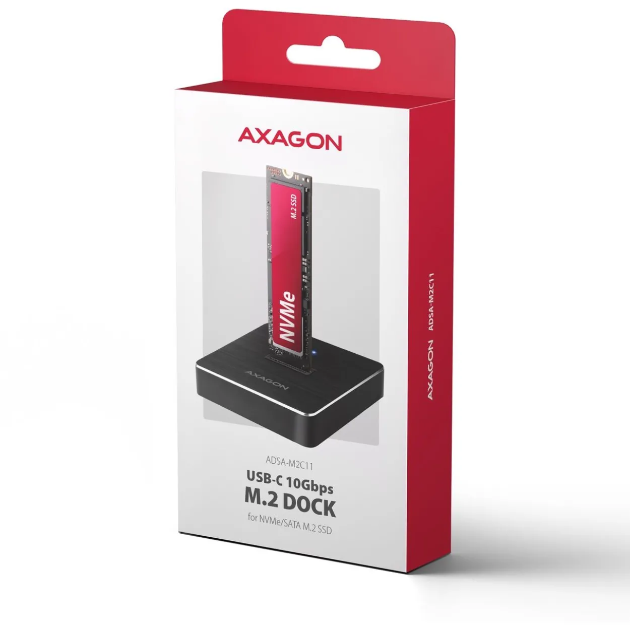 AXAGON ADSA-M2C Dual NVMe M.2 SSD-Dockingstation, USB-C 10 Gbit/s, Klonfunktion