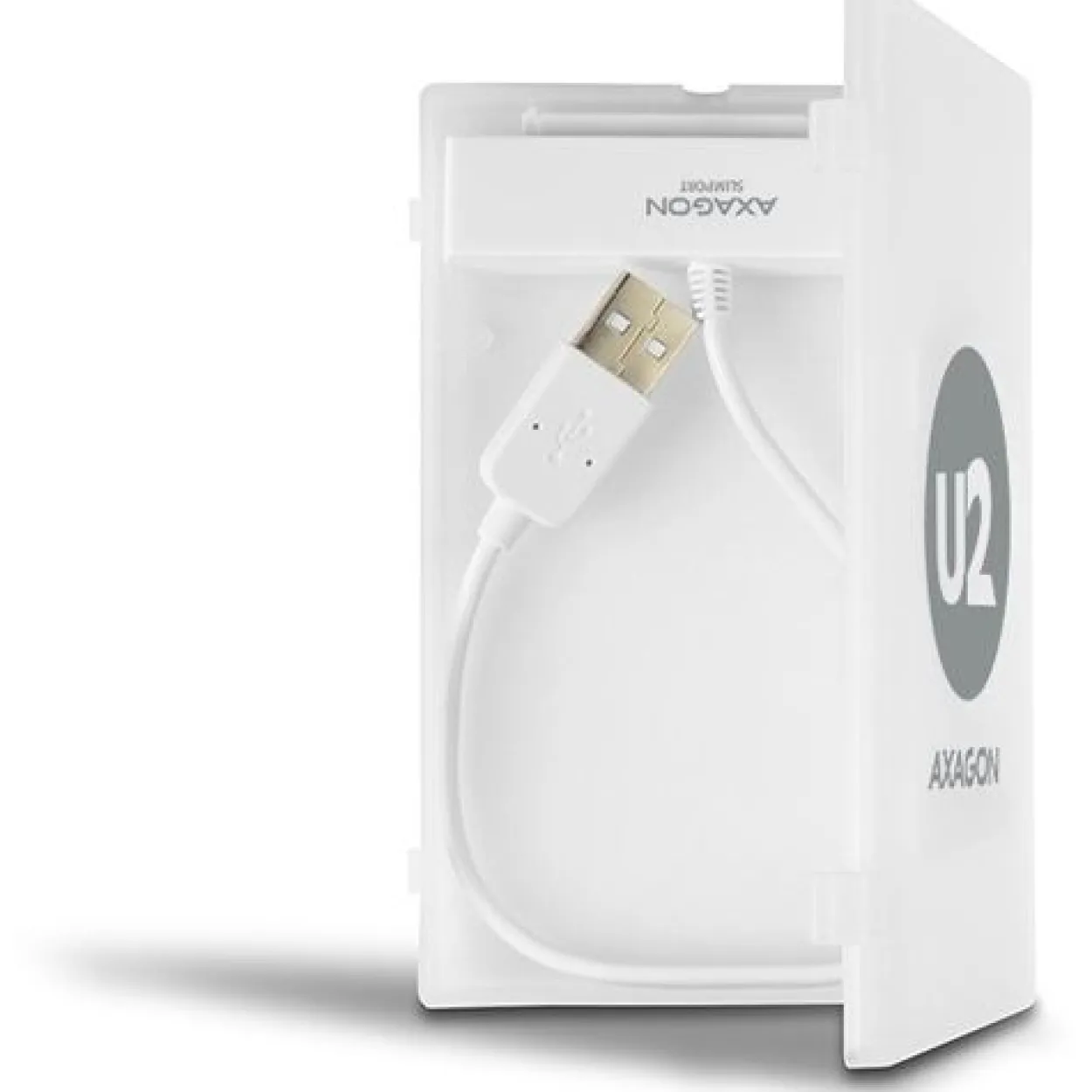 AXAGON ADSA-1S SLIMPort Adapter, USB 2.0, 2,5" SSD/HDD, SATA - mit Case