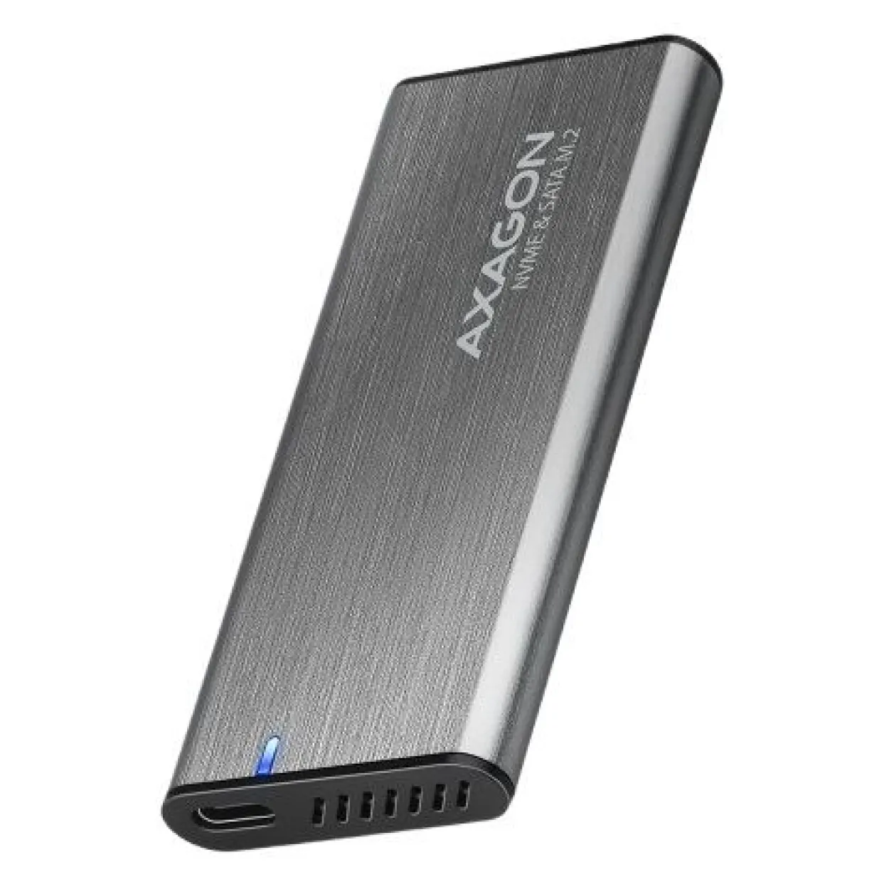 AXAGON EEM2-SG2 RAW BOX externes Gehäuse für M.2 SSDs USB-C 3.2 Gen 2 - silber