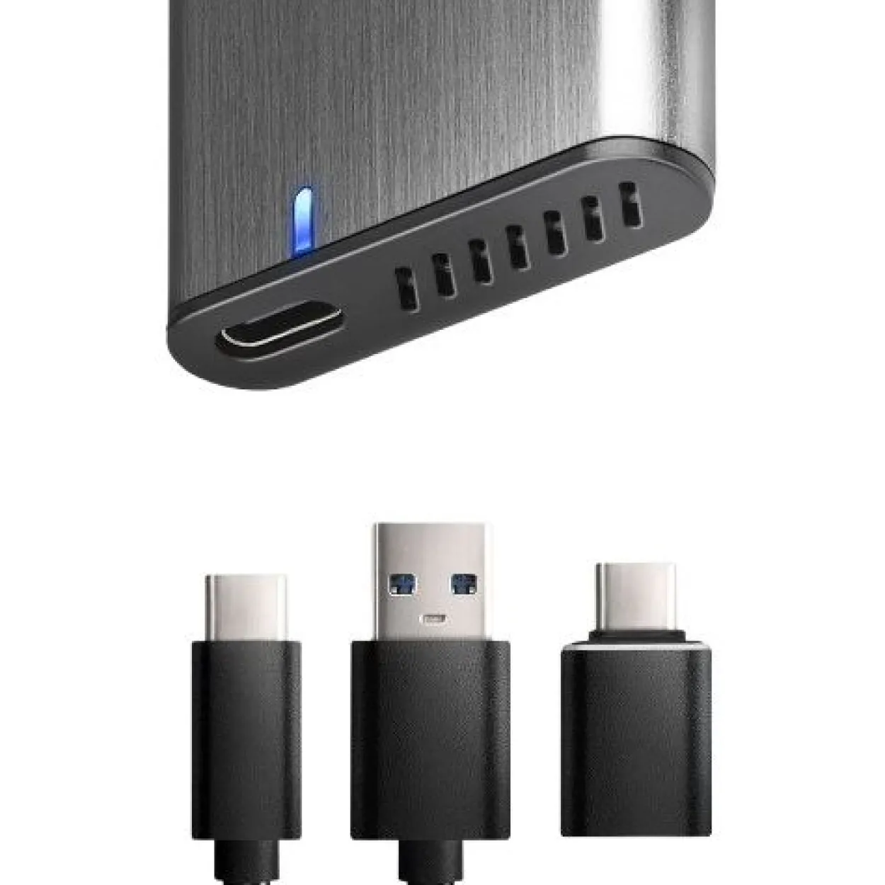 AXAGON EEM2-SG2 RAW BOX externes Gehäuse für M.2 SSDs USB-C 3.2 Gen 2 - silber