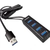 AXAGON HUE-M1AL Mini USB-A-Hub,4x USB-A 3.2 Gen 1, silber - 1,2m