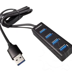 AXAGON HUE-M1AL Mini USB-A-Hub,4x USB-A 3.2 Gen 1, silber - 1,2m
