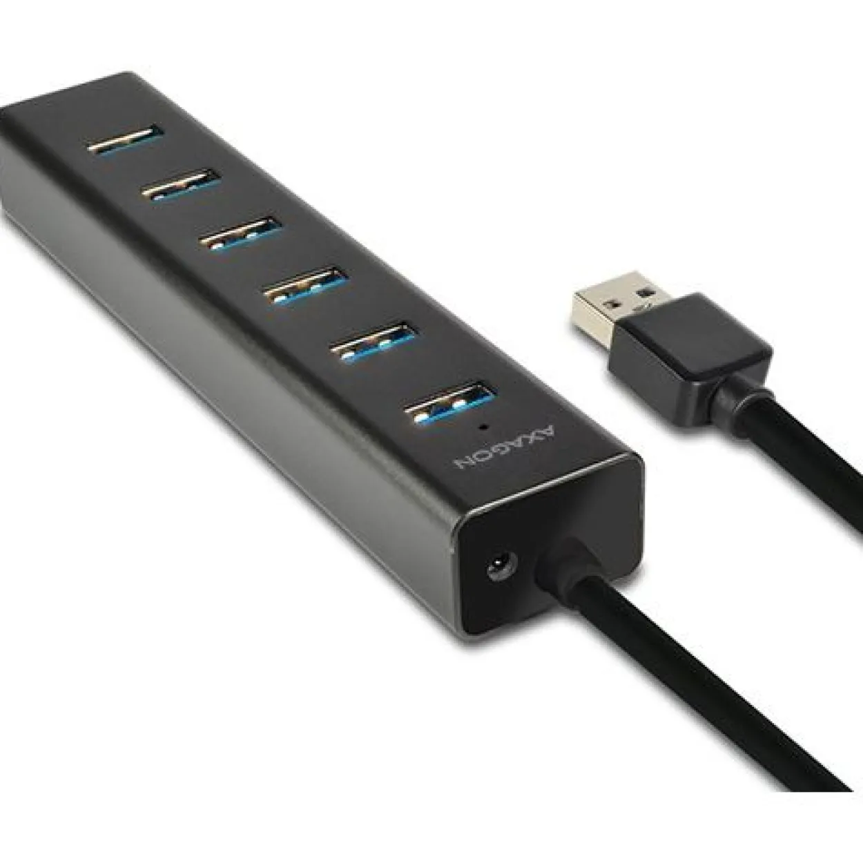 AXAGON HUE-SA7BP USB-A-Hub, 7x USB 3.0, 1x Micro-USB - 400 mm Kabel, Netzteil