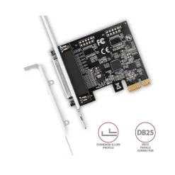 AXAGON PCEA-P1N PCIe-Adapter mit 1x Parallel-Ports - ASIX AX99100 Chipsatz