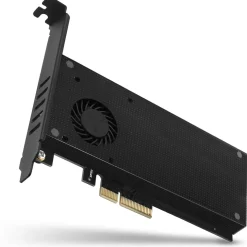 AXAGON PCEM2-DC PCIe-3.0-x4-Adapter, 1x M.2-NVMe, 1x M.2-SATA, bis 22110 - aktive Kühlung