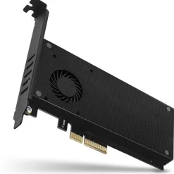 AXAGON PCEM2-DC PCIe-3.0-x4-Adapter, 1x M.2-NVMe, 1x M.2-SATA, bis 22110 - aktive Kühlung