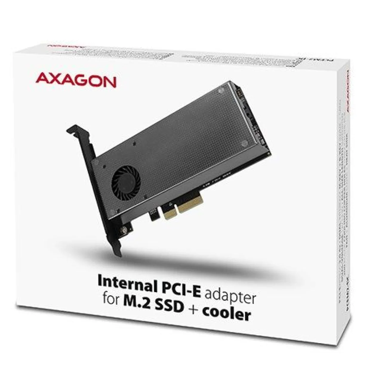 AXAGON PCEM2-DC PCIe-3.0-x4-Adapter, 1x M.2-NVMe, 1x M.2-SATA, bis 22110 - aktive Kühlung