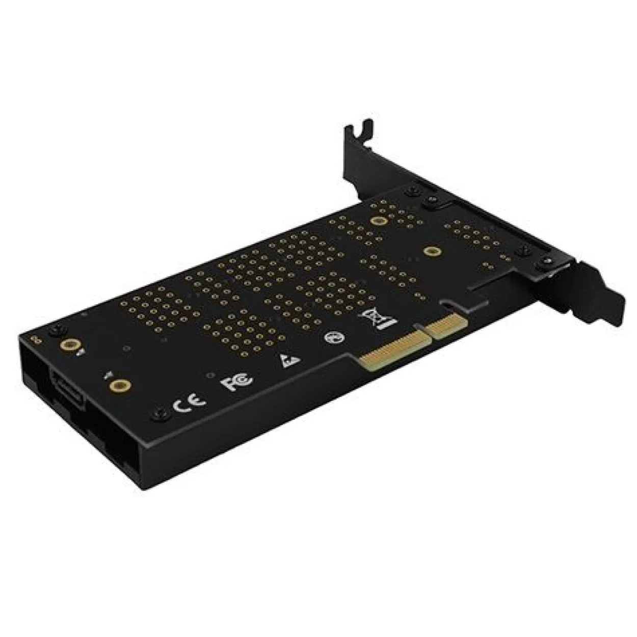 AXAGON PCEM2-DC PCIe-3.0-x4-Adapter, 1x M.2-NVMe, 1x M.2-SATA, bis 22110 - aktive Kühlung