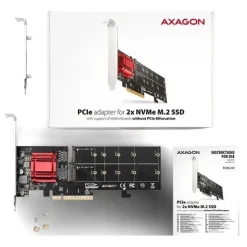 AXAGON PCEM2-ND PCIe Adapter für zwei M.2 SSDs