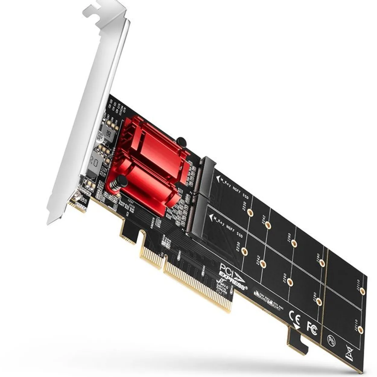 AXAGON PCEM2-ND PCIe Adapter für zwei M.2 SSDs