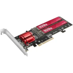 AXAGON PCEM2-ND PCIe Adapter für zwei M.2 SSDs